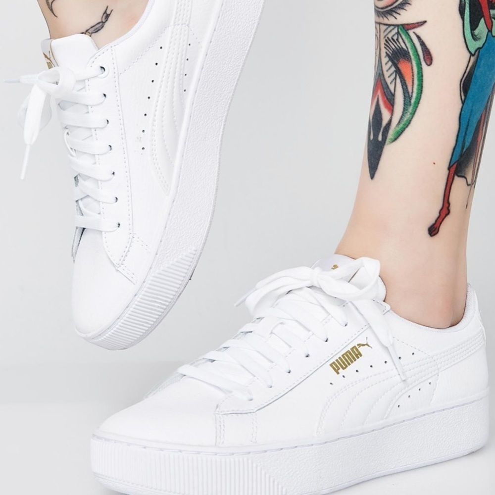 PUMA Women's White Platform Sneakers - Clean Casual Style